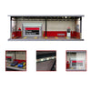G FANS 1:64 Car Garage Models Shop Parking Building Led Diorama Building Scene Model with Lights Car Garage Diorama Scene Model