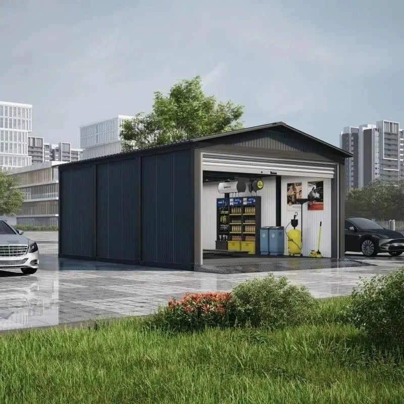 25' X 33' Double Garage Metal Barn Shed Side Entry Door Portable Garden Furniture Discontinued-Replaced TMG-MS2630 2641 Prefab