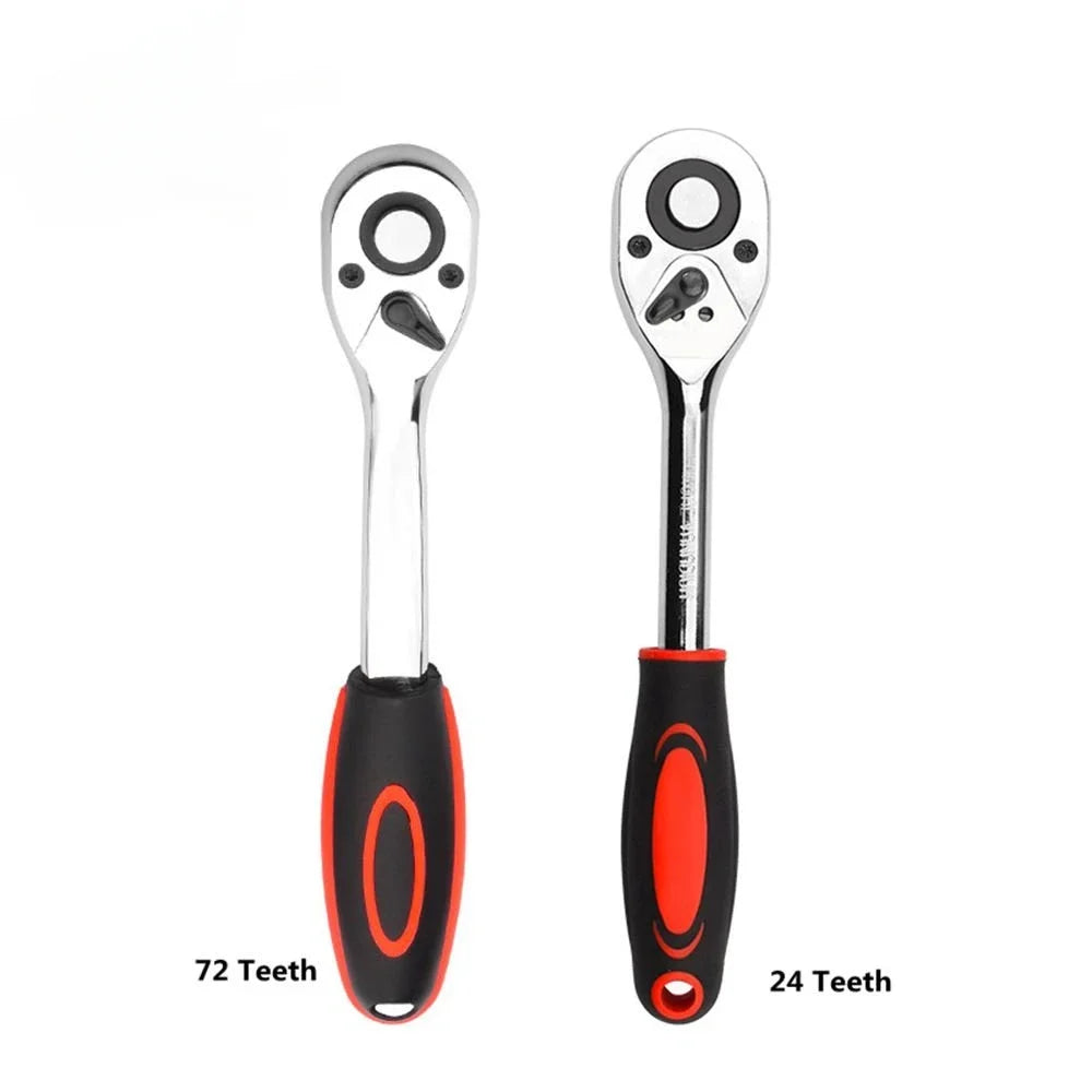 24/72 Teeth Ratchet Wrench 1/4" 3/8" 1/2" Universal Quick Release Socket Ratchet Wrench Hand Tools