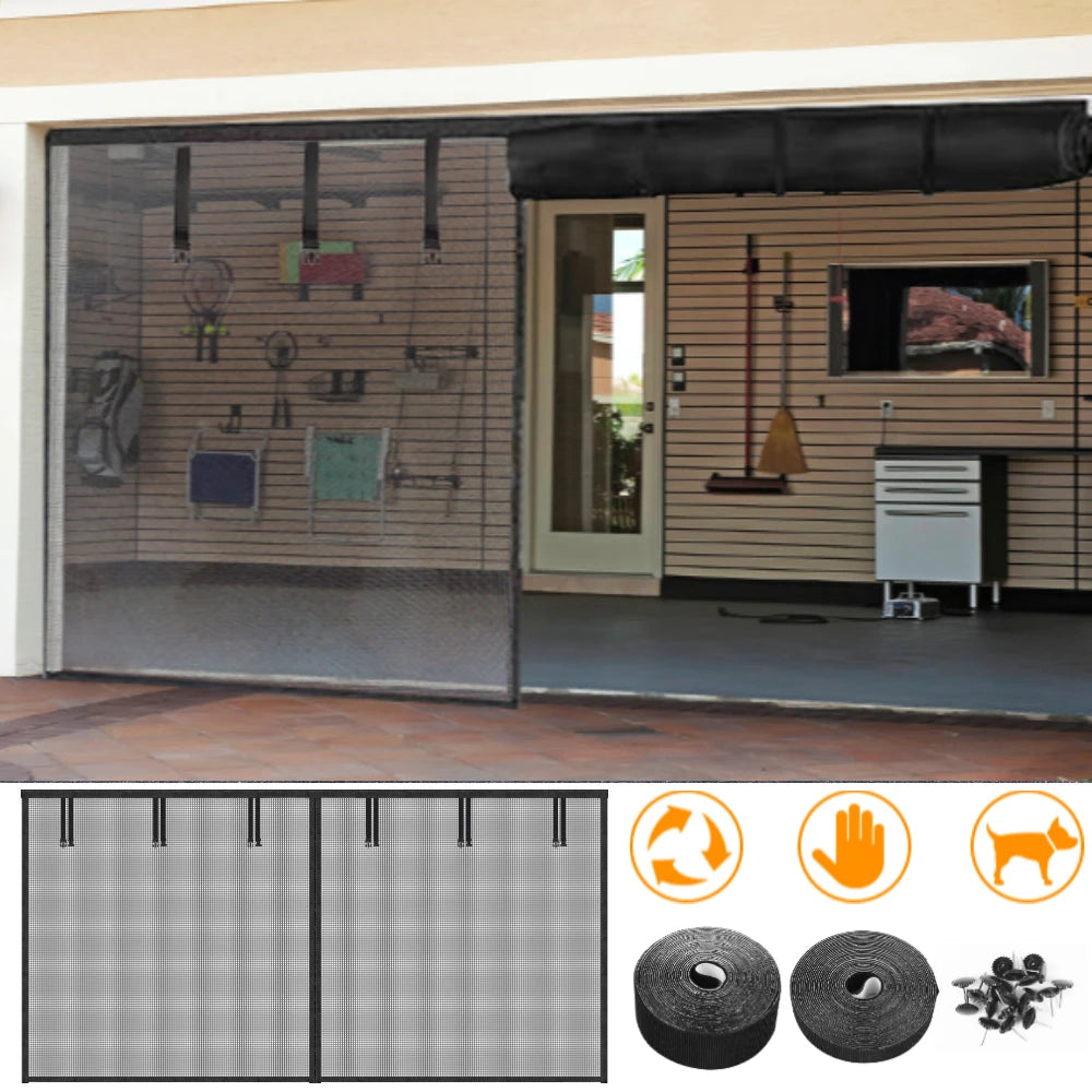Heavy‑Duty Magnetic Garage Screen Door (2‑Car)