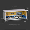 Adult 1/64 Scale Garage Scene Model Simulation With Lights Parking Lot Model Showroom Miniature Car Model Display Box Alloy Car