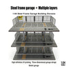 Car Garage Diorama Model 1:64 Steel Frame Multi-Level Garage - 3/4 Story US/JP Style for Diecast Car Display & Collectors