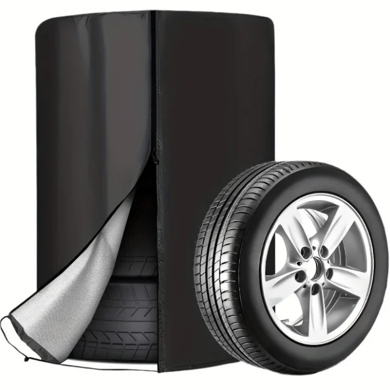 2Set of Garage Tire Storage Covers Dust Covers，Can hold four tires，Zippered Thickened Dust Cover，Outdoor Storage Bag with Hangin