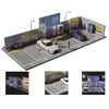GFans 1/64 Car Garage Diorama Model Storage Display Box Small Garage Scene Acrylic Car Showroom Parking Lot Kids Xmas Gift Toys