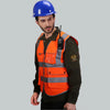 Workwear vest logo printing working waistcoats with pockets and Zipper Customized Company Logo Printing