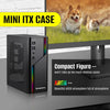 Mini ITX Case ARGB Small Form Factor SFF Mini-Tower HTPC PC Cases Vented Panels 0.8mm SPCC Computer Chassis Suitable for ITX