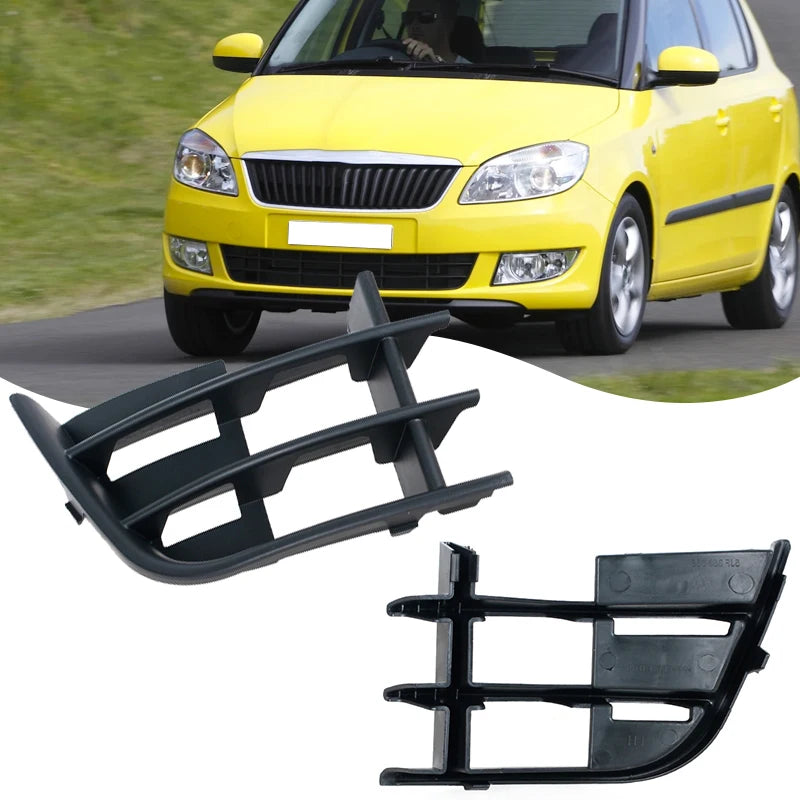 Car Accessories For Skoda Fabia 2011 2012 2013 2014 2015 Car Front Lower Bumper Small Grille Vent Cover Front Fog Light Cover