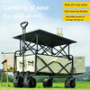 Collapsible Wagon Cart with Wheels Foldable - Folding Utility Wagons Carts Wagons for Grocery Sports Garden Shopping Camping
