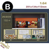 1/64 Garage Scene Model Cars Display Boxes with Light Voice Control Electronic Door Connected in Series Simulation Parking Place