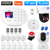 KERUI W202 Tuya WIFI GSM Alarm System Smart Home Security Alarm Kit RFID APP Remote Control with Anti-pet Motion Sensor Detector
