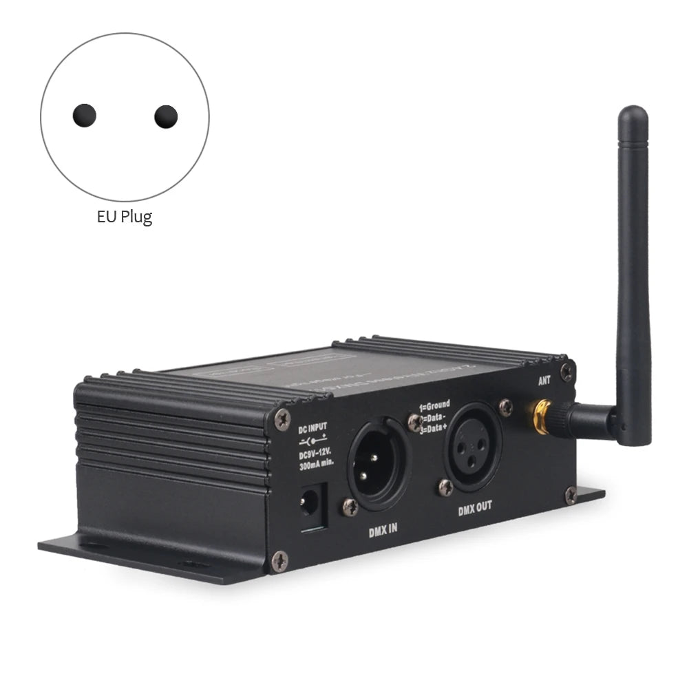 New DMX 512 Wireless Controller Receiver Transmitter LCD Display Power Adjustable for Disco DJ Party Stage Bar Light-EU Plug