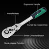 3-Piece Flex Head Ratchet Set, 1/4", 3/8", 1/2" Drive, 72-Tooth Ratchet with Chromium Plating Quick Release Reversible Design