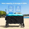 Folding Wagon With Rebound Handle- Wagons Carts Heavy Duty Foldable - Beach Wagon Camping Garden Shopping Grocery Cart