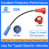 EV Charger Adapter 32A 3Phase Cee Red to 32A 1Phase Cee Blue for 22KW EV Charger Electric Car Charging EVSE