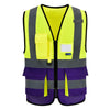 AYKRM High Visibility Reflective Vest  Safety Zip Pocket Hi Viz Security Waistcoats Multi Customized Logo Construction