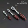 24/72 Teeth Ratchet Wrench 1/4" 3/8" 1/2" Universal Quick Release Socket Ratchet Wrench Hand Tools