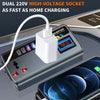 Portable Car Inverter Converter Fast Charging Ports Automotive Charger 12V/24V To 220V Inverter 3 USB Ports Vehicle Accessories