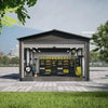 12x20FT Heavy Duty Outdoor Alloy Steel Garage Shed Extra Large Weather Resistant Carport Lockable Double Hinged Garden Furniture
